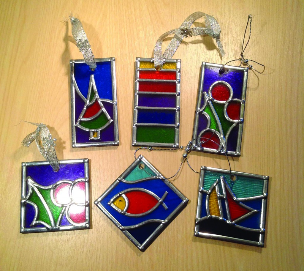Small glass art gifts, stained glass suncatchers, small glass panelsViv