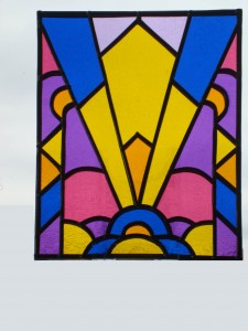 Art Deco stained glass panel