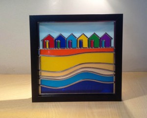 Stained glass beach huts