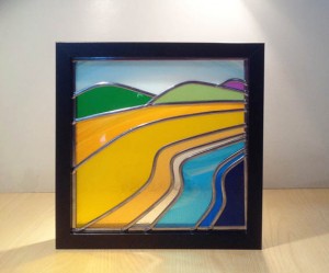 Beach stained glass square