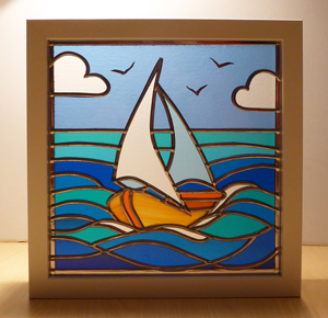 Stained glass boat